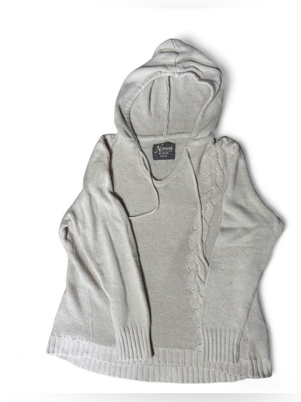 Natural XL cream cable knit sweater #knitwear #cozy